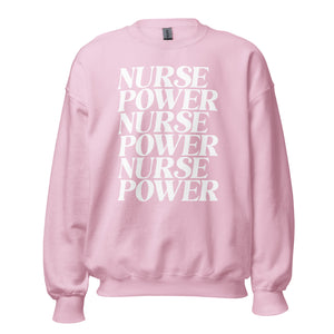 Nurse Power Crewneck - White