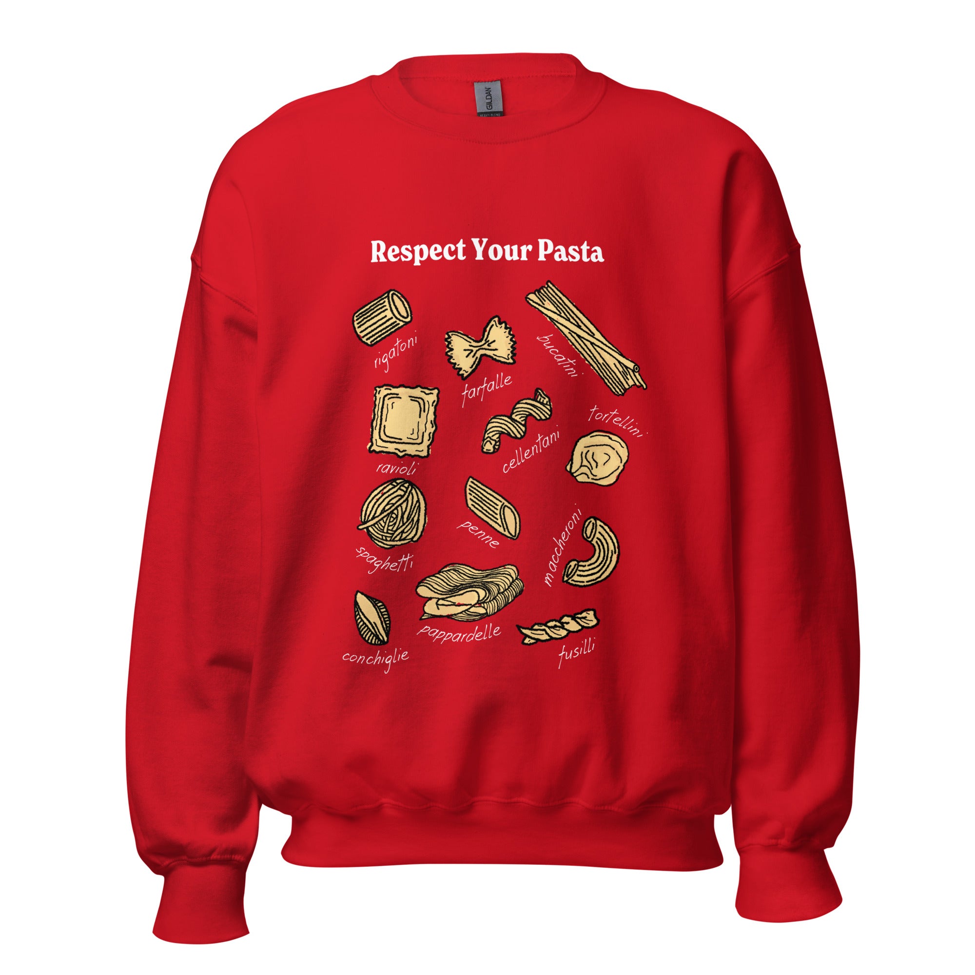 Respect Your Pasta Red Crewneck