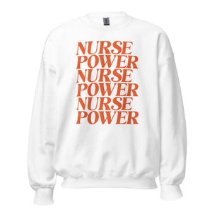 Nurse Power Crewneck - White and Red