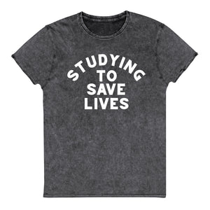 Studying to Save Lives Vintage Denim Tee