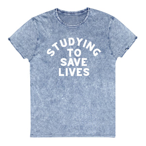 Studying to Save Lives Vintage Denim Tee