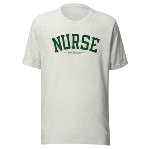 Nurse Collegiate Tee - Grey & Green