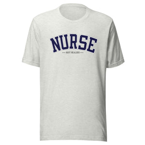 Nurse Collegiate Tee - Grey and Navy