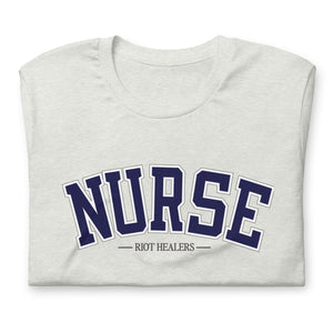 Nurse Collegiate Tee - Grey and Navy