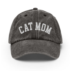Cat Mom Vintage Denim Hat