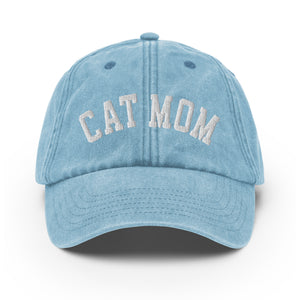 Cat Mom Vintage Denim Hat