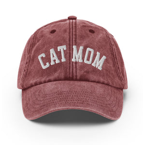 Cat Mom Vintage Denim Hat