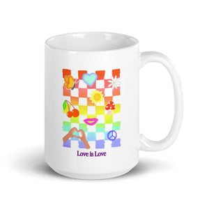 Love is Love Checkered Mug