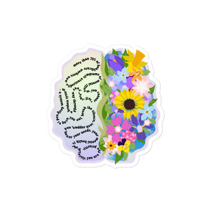 Mental Health Matters Colorful Brain Sticker