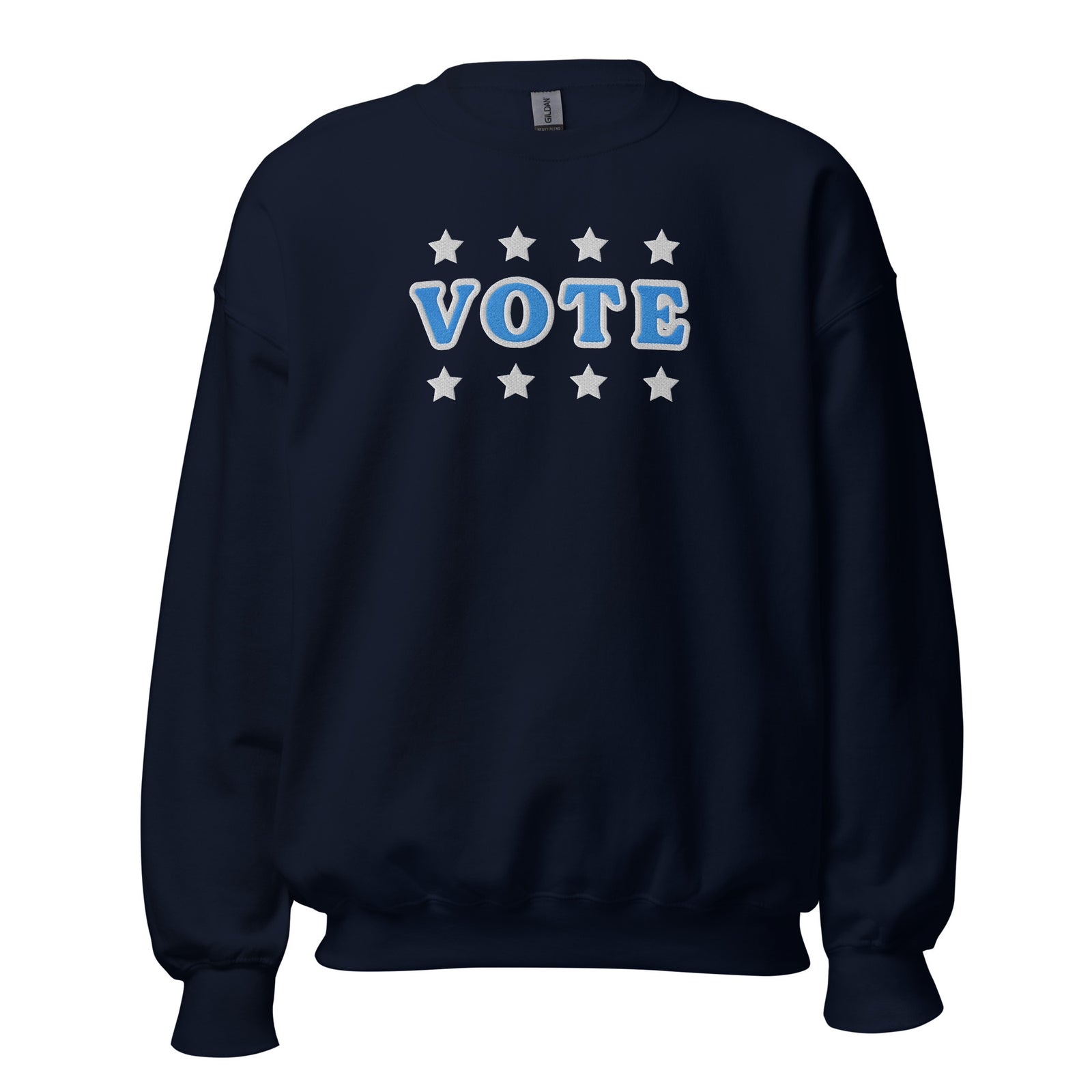 VOTE Embroidered Crewneck - Navy and Blue