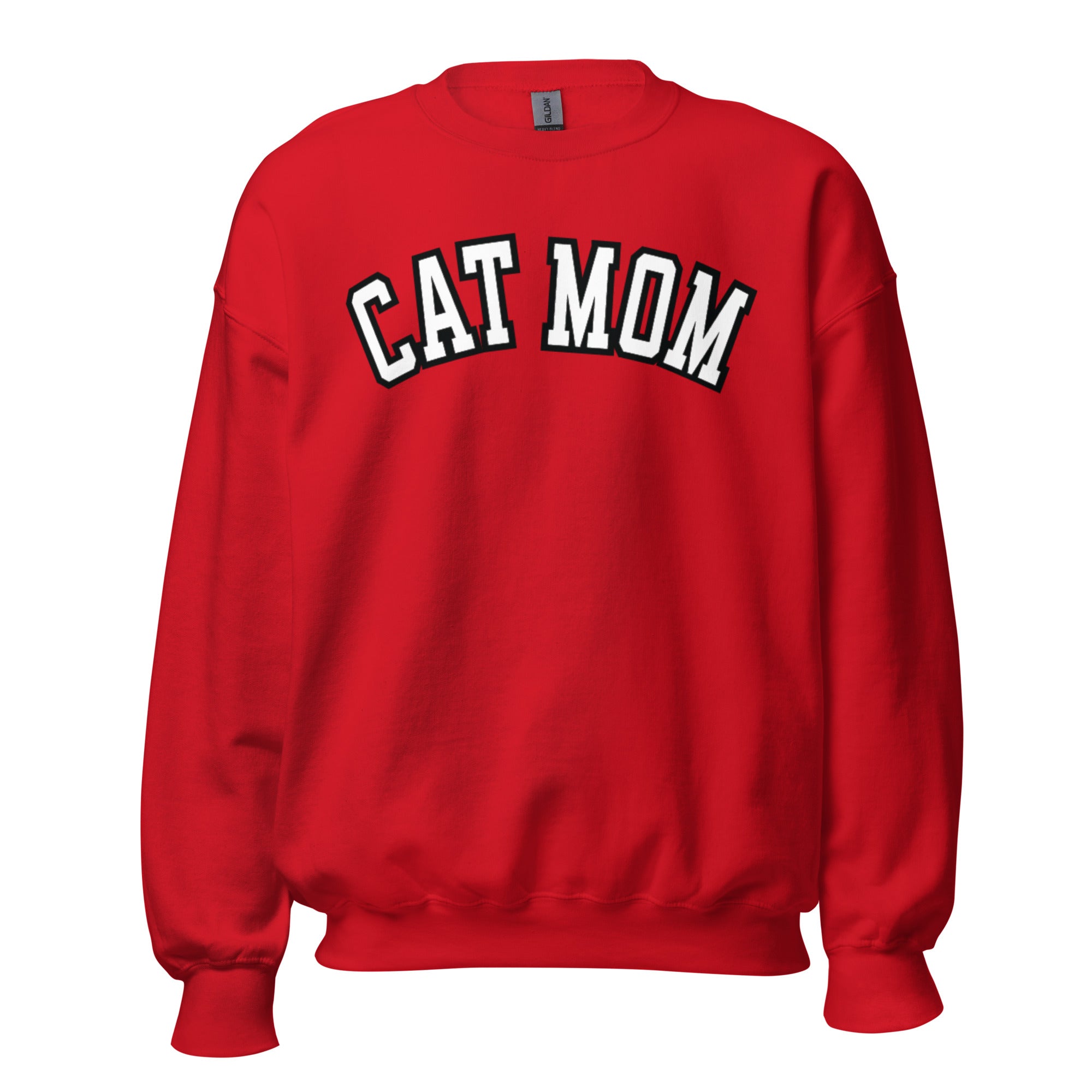 Cat Mom Crewneck - Red