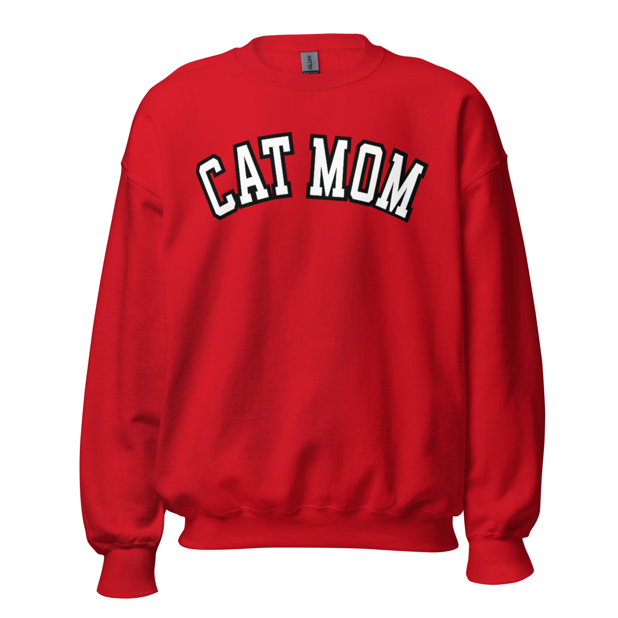 Cat Mom Crewneck - Red