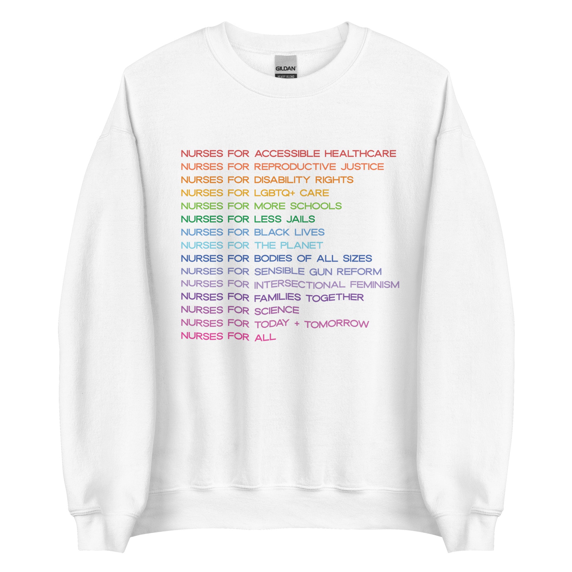 Nurses for Social Justice Crewneck - Rainbow