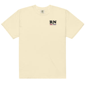 RN (she/her) Embroidered Colorful Tee