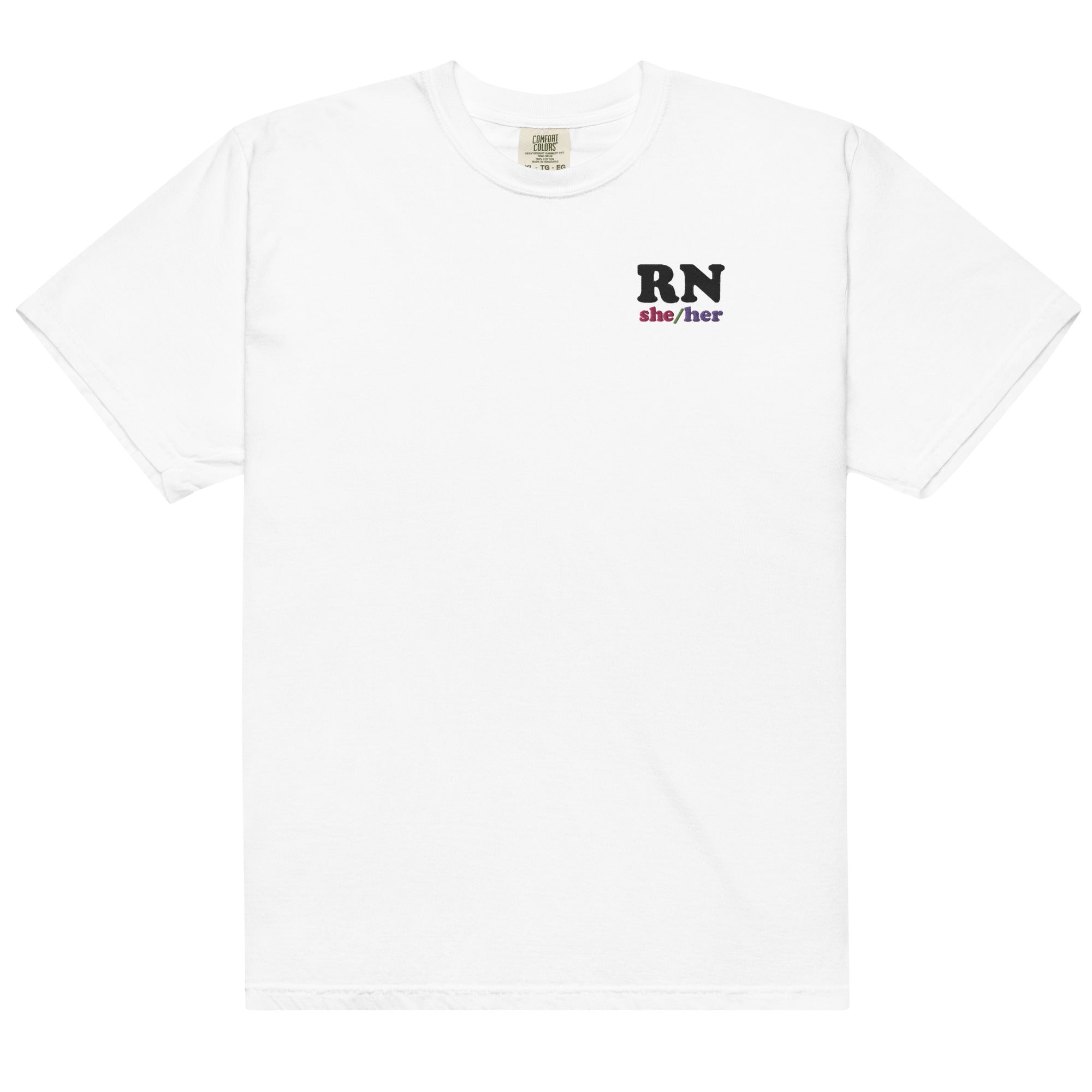 RN (she/her) Embroidered Colorful Tee
