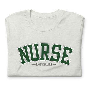 Nurse Collegiate Tee - Grey & Green