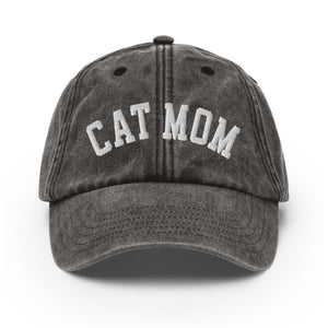 Cat Mom Vintage Denim Hat