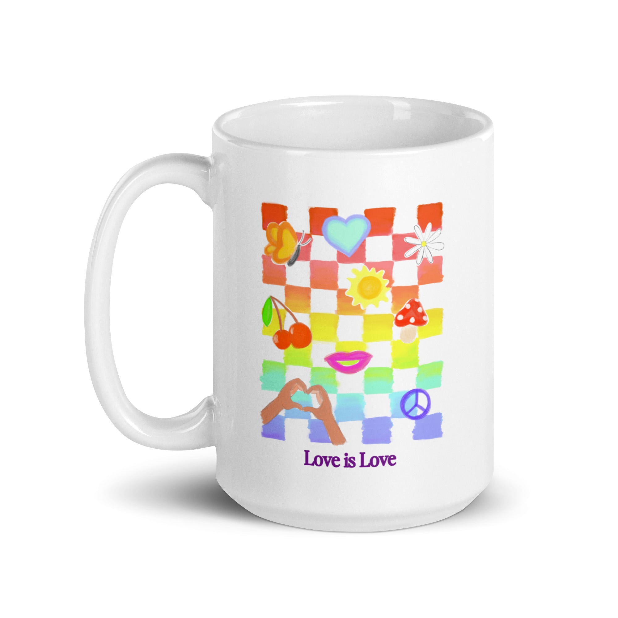 Love is Love Checkered Mug