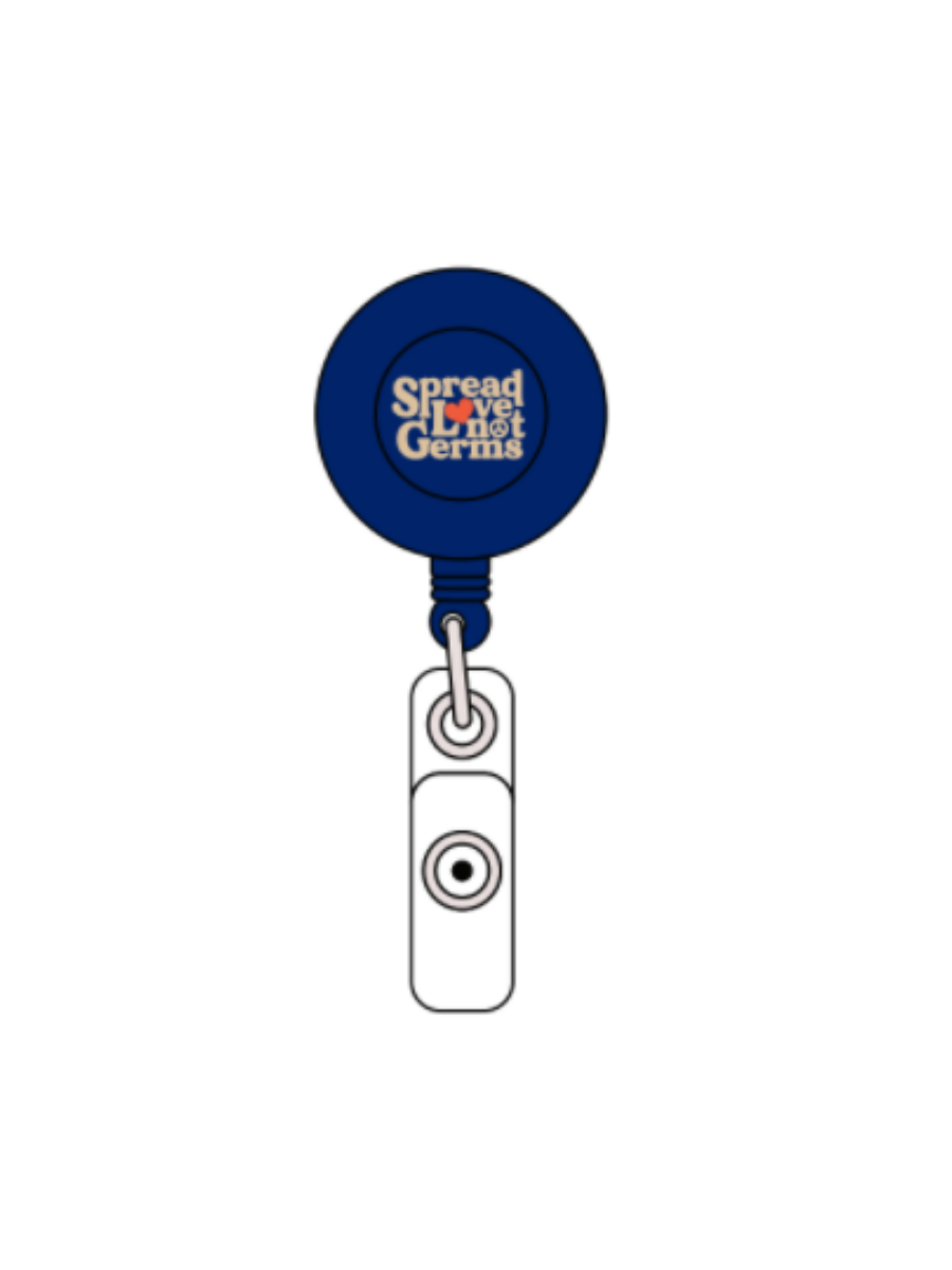 Spread Loves Not Germs Badge Reel