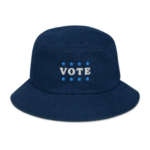 VOTE Blue Denim Bucket Hat