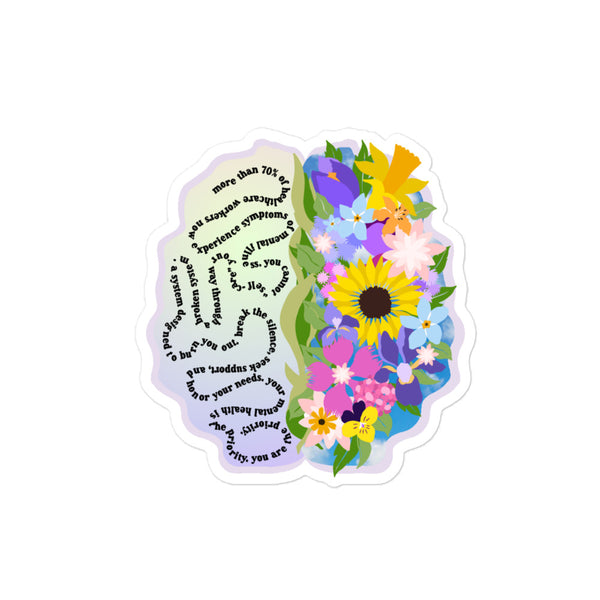 Mental Health Matters Colorful Brain Sticker - Riot Healers