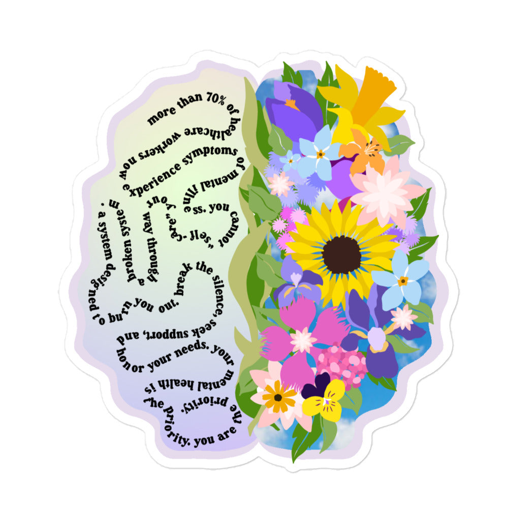 Mental Health Matters Colorful Brain Sticker