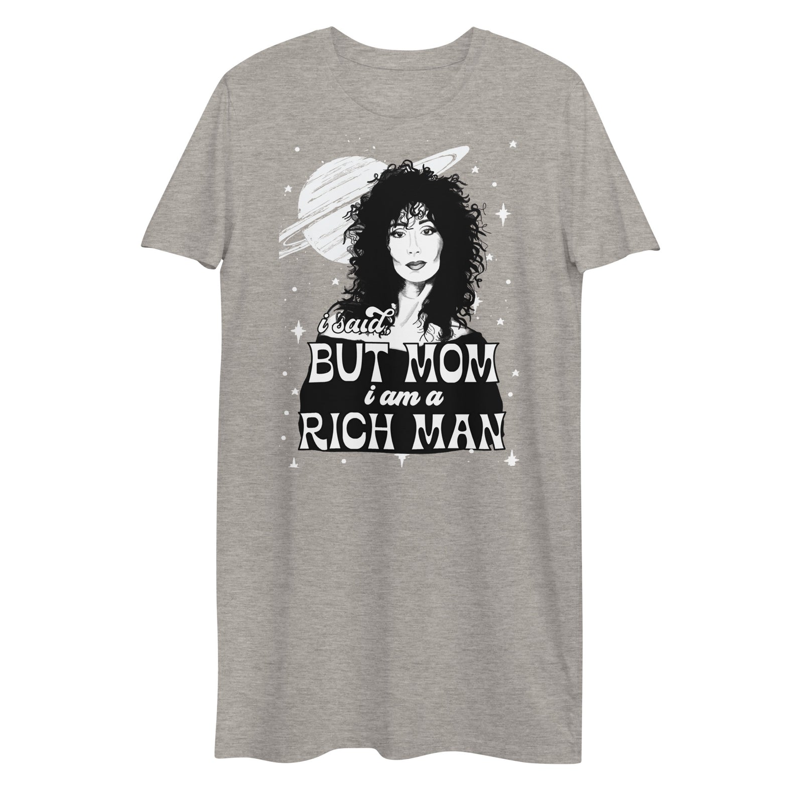 I Am A Rich Man T-Shirt Dress - GREY