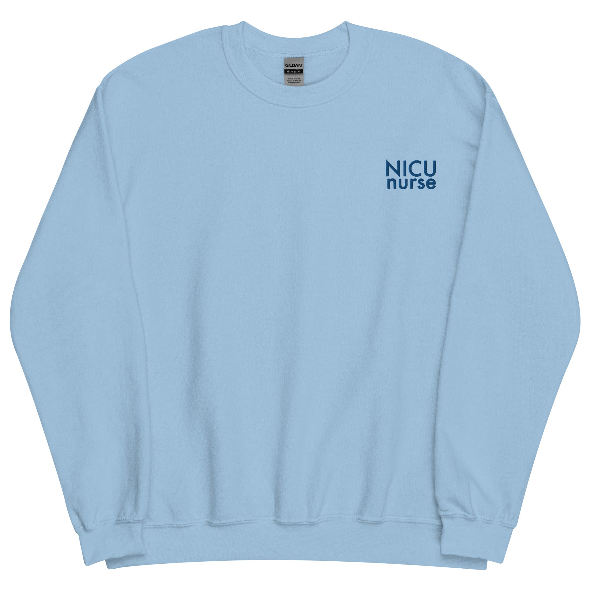 Minimal NICU Nurse Blue on Blue Crewneck