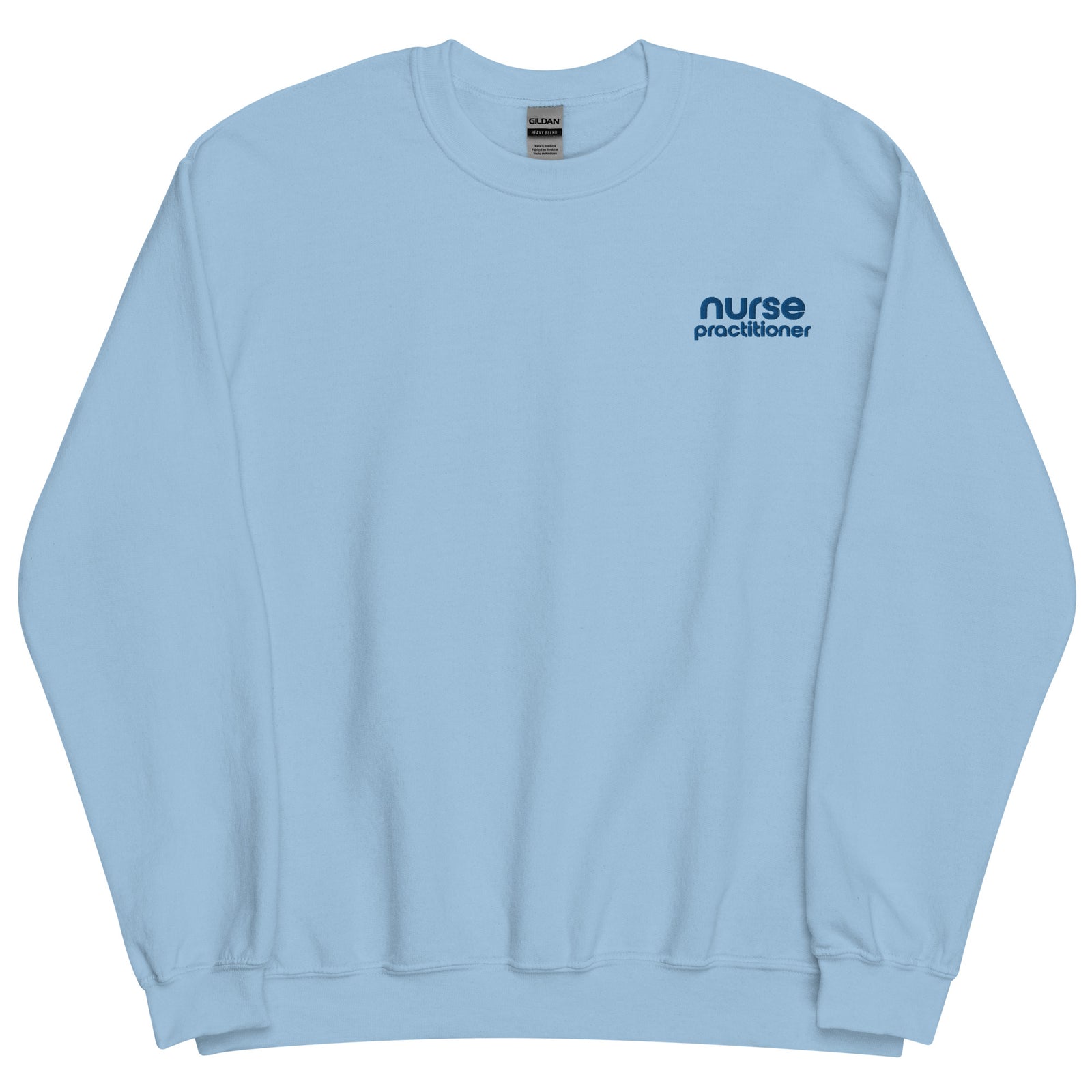 Nurse Practitioner Blue on Blue Crewneck