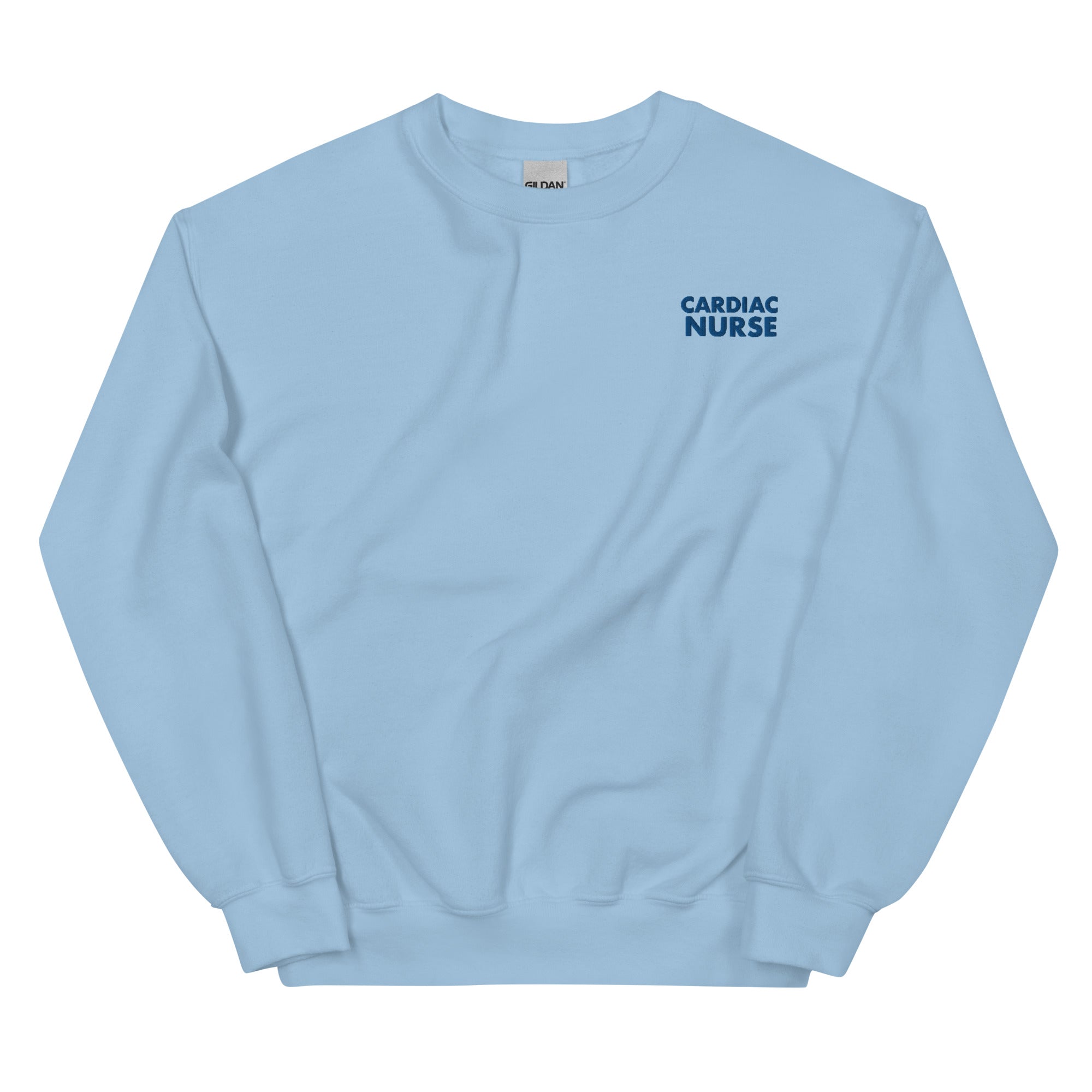 Minimal Cardiac Nurse Crewneck Blue on Blue