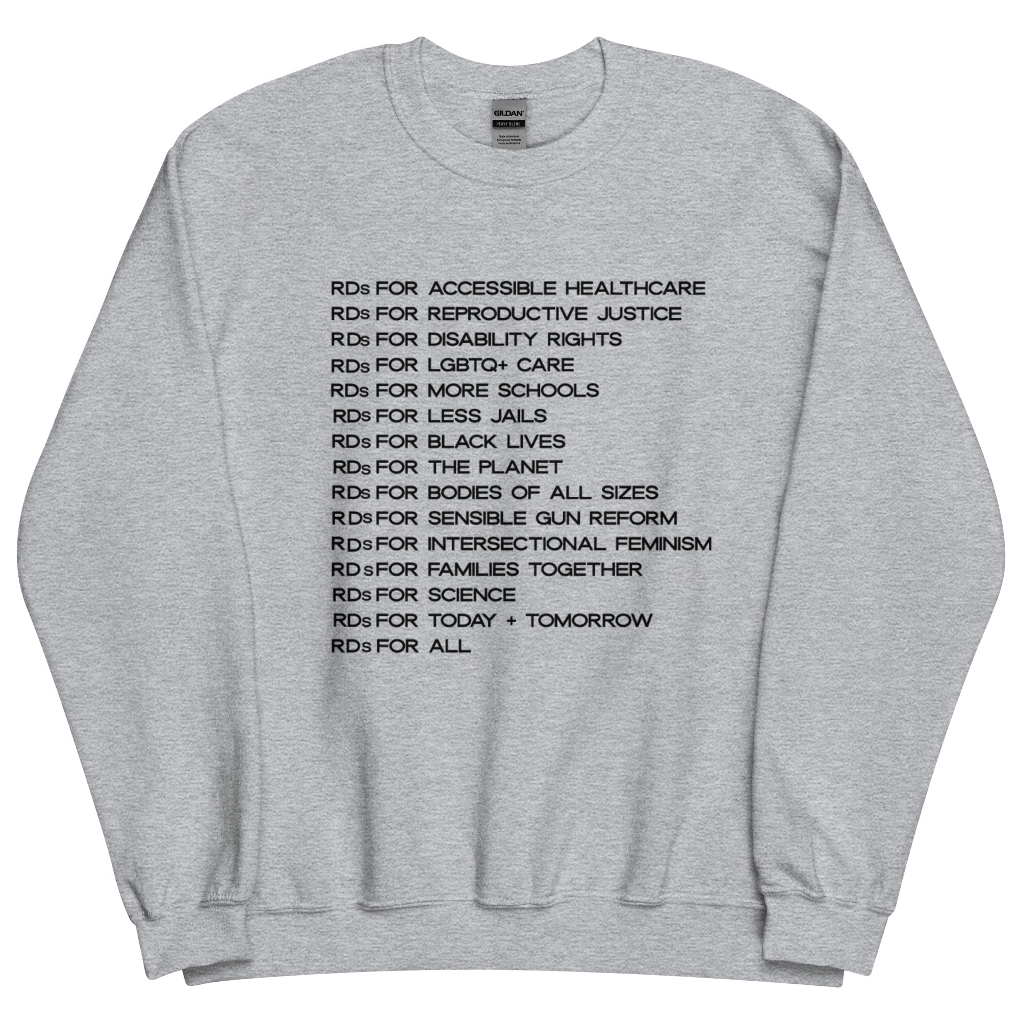 RDs for Social Justice Crewneck 2
