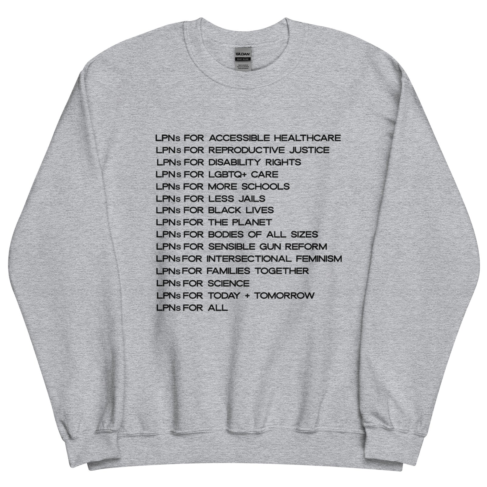 LPNs for Social Justice Crewneck 2