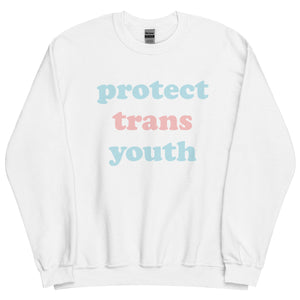 Protect Trans Youth Crewneck - White