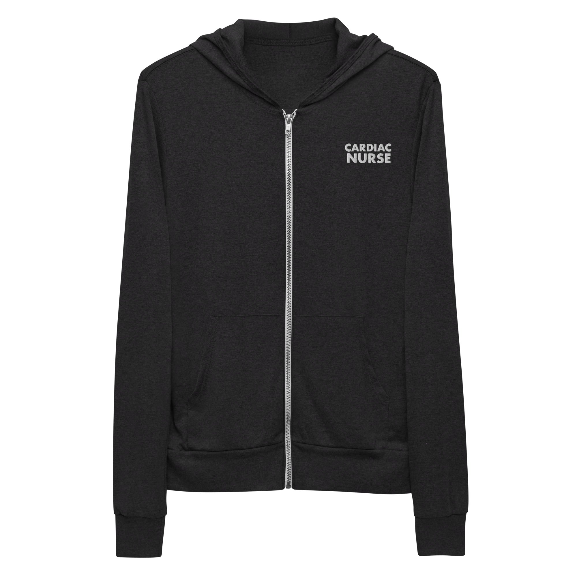 Minimal Cardiac Nurse Zip-Up Hoodie