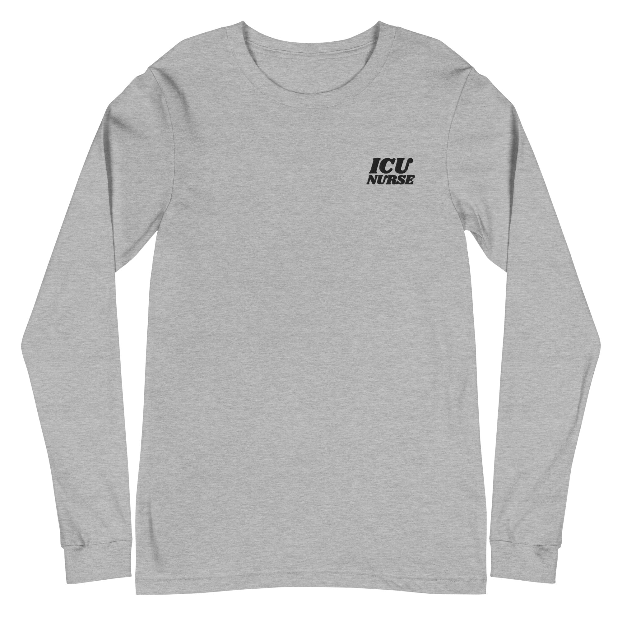 ICU Nurse Long Sleeve - Grey / White