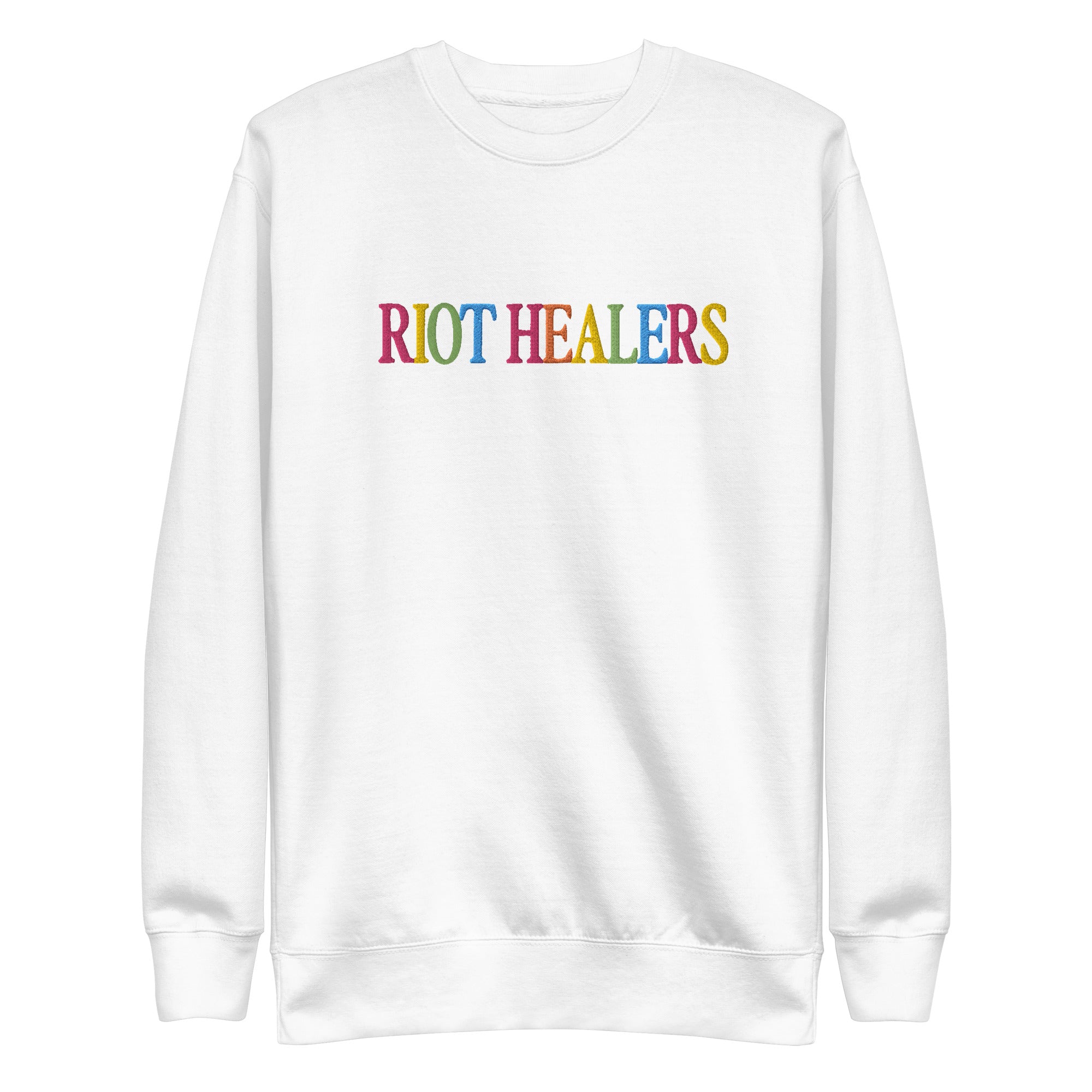 RIOT HEALERS Colorful Embroidered Crewneck